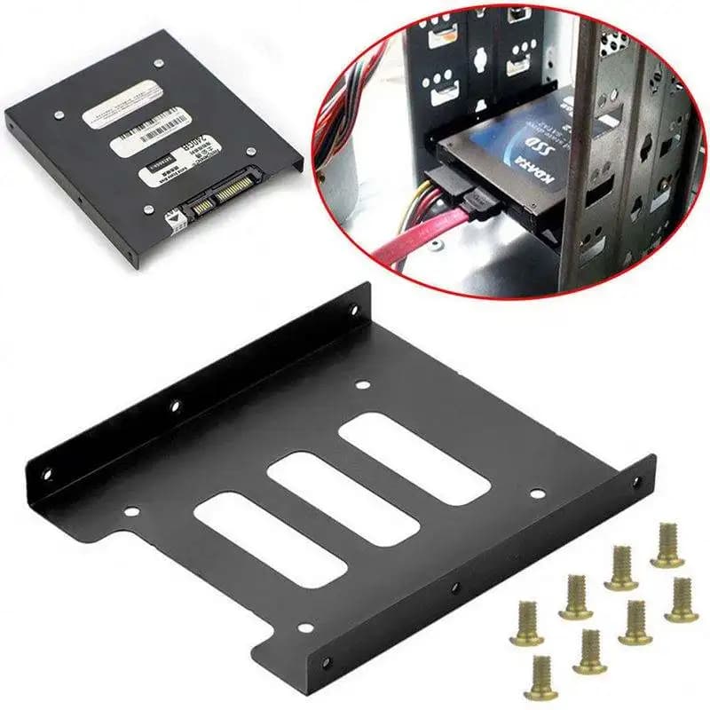 Ssd da 2,5 pollici HDD a 3,5 pollici Staffa adattatore di montaggio in metallo Vite di base Staffa per disco rigido Kit di montaggio in metallo Staffa Custodia per PC Ssd