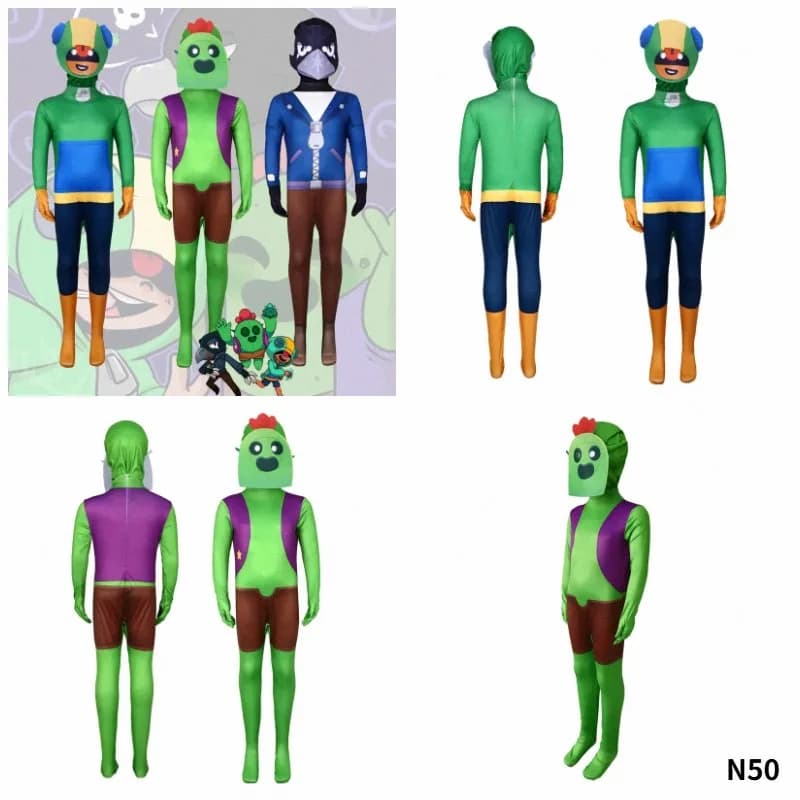 2026 Brawl Jumpsuit With Headgear Cosplay Costume For Kids Adult Halloween Carnival Party Game Role Play WNZSL