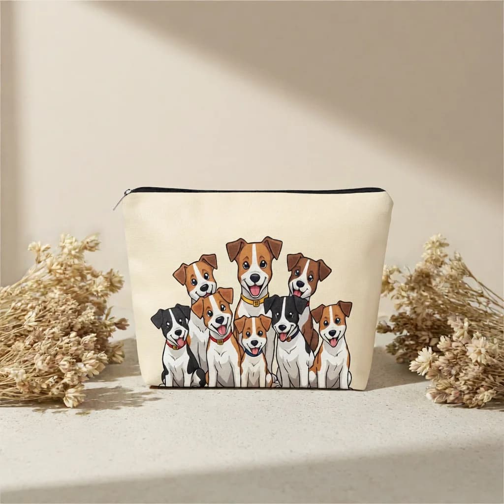 Borsa per il Trucco Regalo per Amanti dei Cani, Pochette con Cerniera Leggera per Cosmetici, Borsa da Viaggio per Cosmetici