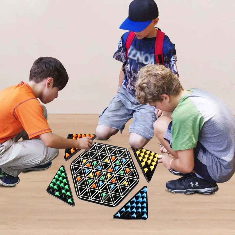 Rubber Band Geometry Chain Chess Triangle Desktop Logical Thinking Triangle Chess Desktop Game Parent-child Interaction