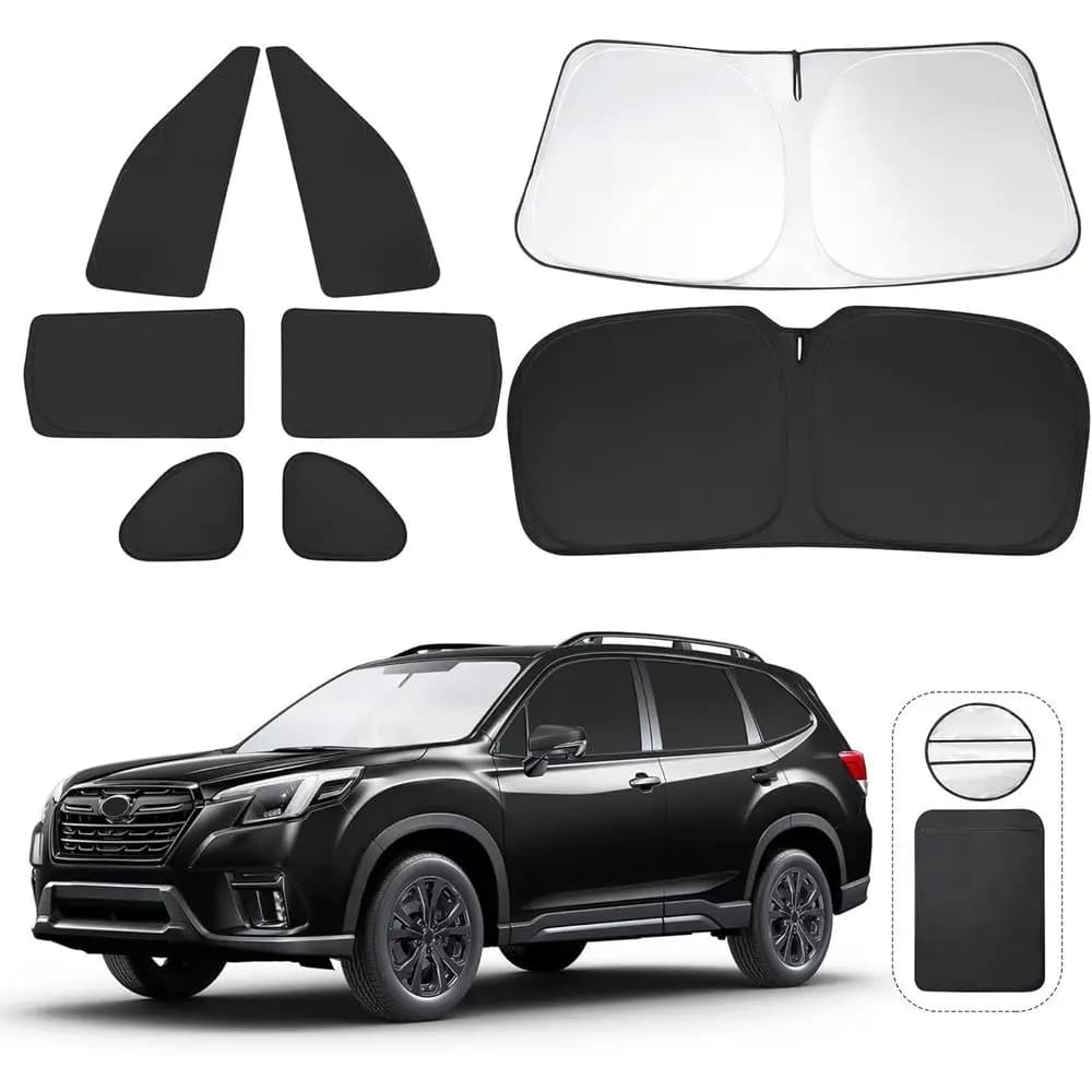 Parasole per Subaru Forester 2019-2024, Accessori Auto, Protezione Completa per Finestrini Laterali e Lunotto Posteriore Triangolare, Protezione dai Raggi UV e della Privacy