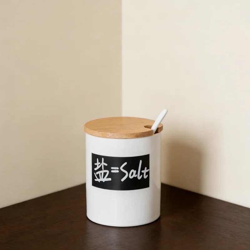 Set di Barattoli in Ceramica Stile Giapponese per Spezie, Contenitori da Cucina per Salsa Piccante e Sale, per Uso Domestico