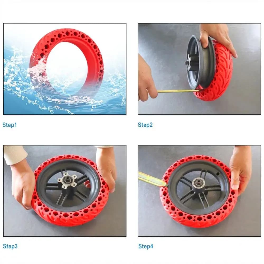 8.1x2 Maintenance Free Solid Tire For Ninebot E2 E2 Plus Mi 4 Go Electric Scooter Honeycomb Shockproof Durable Rubber Wheel Part
