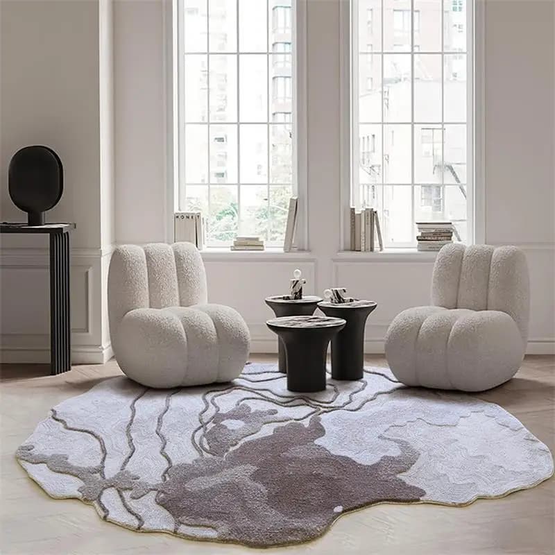 Tappeto irregolare per soggiorno Tappeto villa in misto lana per camera da letto Divano nordico fatto a mano Tavolino Tappetino Guardaroba Area Tappeto
