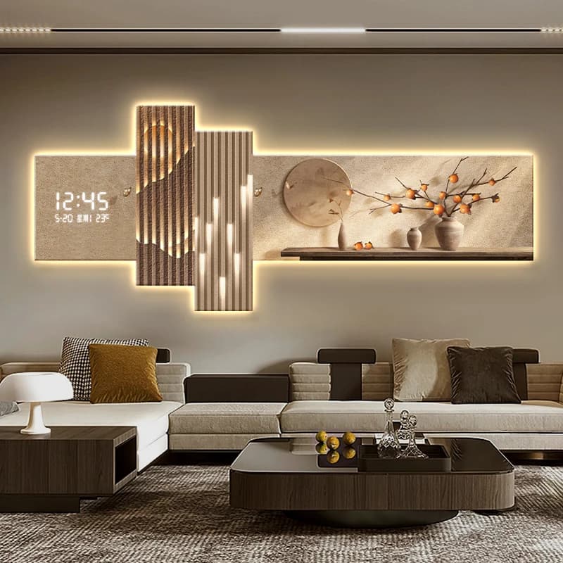 Temperatura e data Orologio da parete Design leggero Orologi digitali di lusso nordici Parete Soggiorno Camera da letto grande Decorazione domestica all'aperto