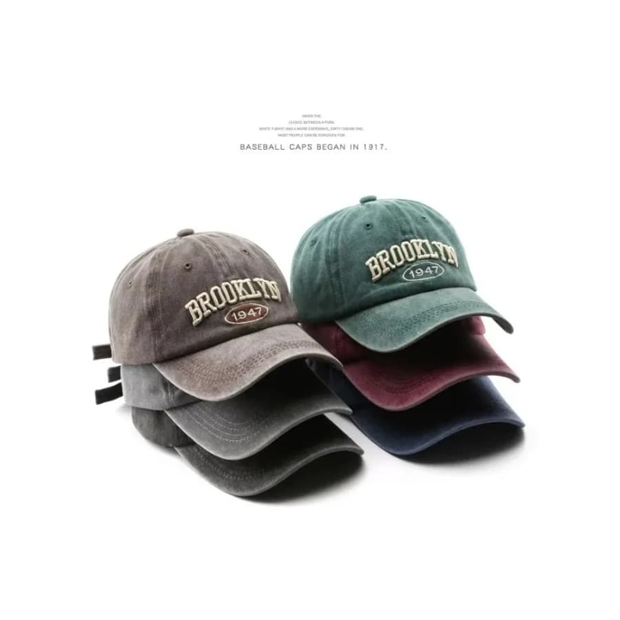 Retro brooklyn Letter Embroidery Baseball Caps Spring Summer Men Women Cotton Adjustable Casual Hat Hip Hop Streetwear Sun Hats