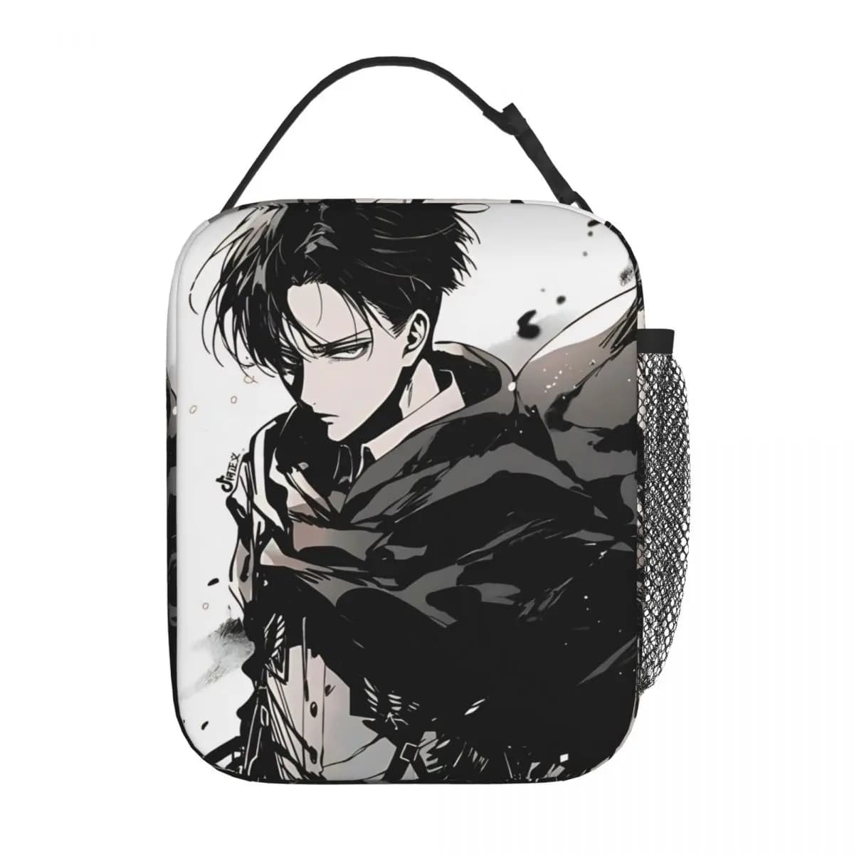 Levi Ackerman Borse per il pranzo isolate Borsa termica riutilizzabile Contenitore per il pranzo AOT Anime Tote portatile Lunch Box Ragazza Ragazzo Lavoro all'aperto