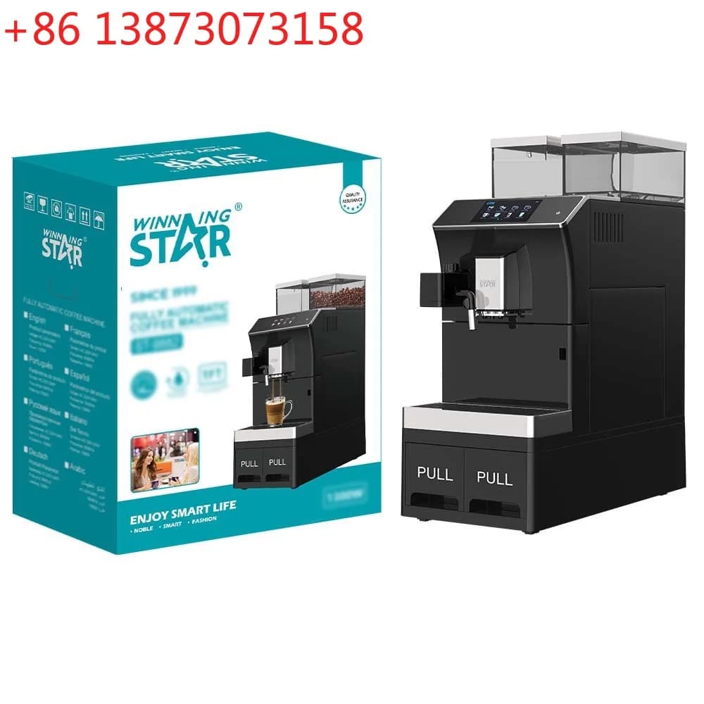 LCD screen automatic bean grinding steam milk foam pressure automatic coffee machine