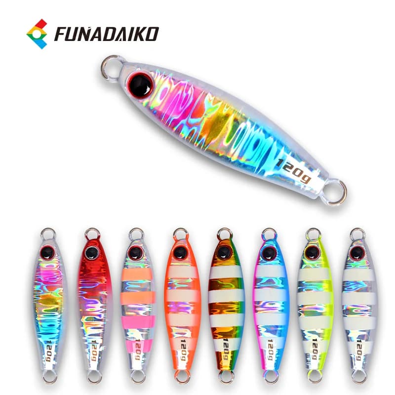 FUNADAIKO 2 pz 40g 60g 80g 100g 120g 150g Esche Artificiali da Pesca a Lenta Caduta per Shore Jigging, Luminose per la Pesca in Mare