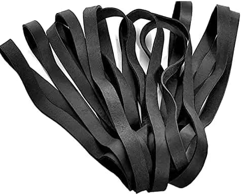 Fascia elastica larga nera extra lunga da 23 cm per legare bidoni della spazzatura