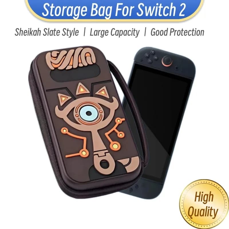 Borsa da Viaggio Portatile per Switch 2, Custodia Sheikah Slate con 12 Slot per Giochi, Contenitore Protettivo Leggero per Accessori NS2