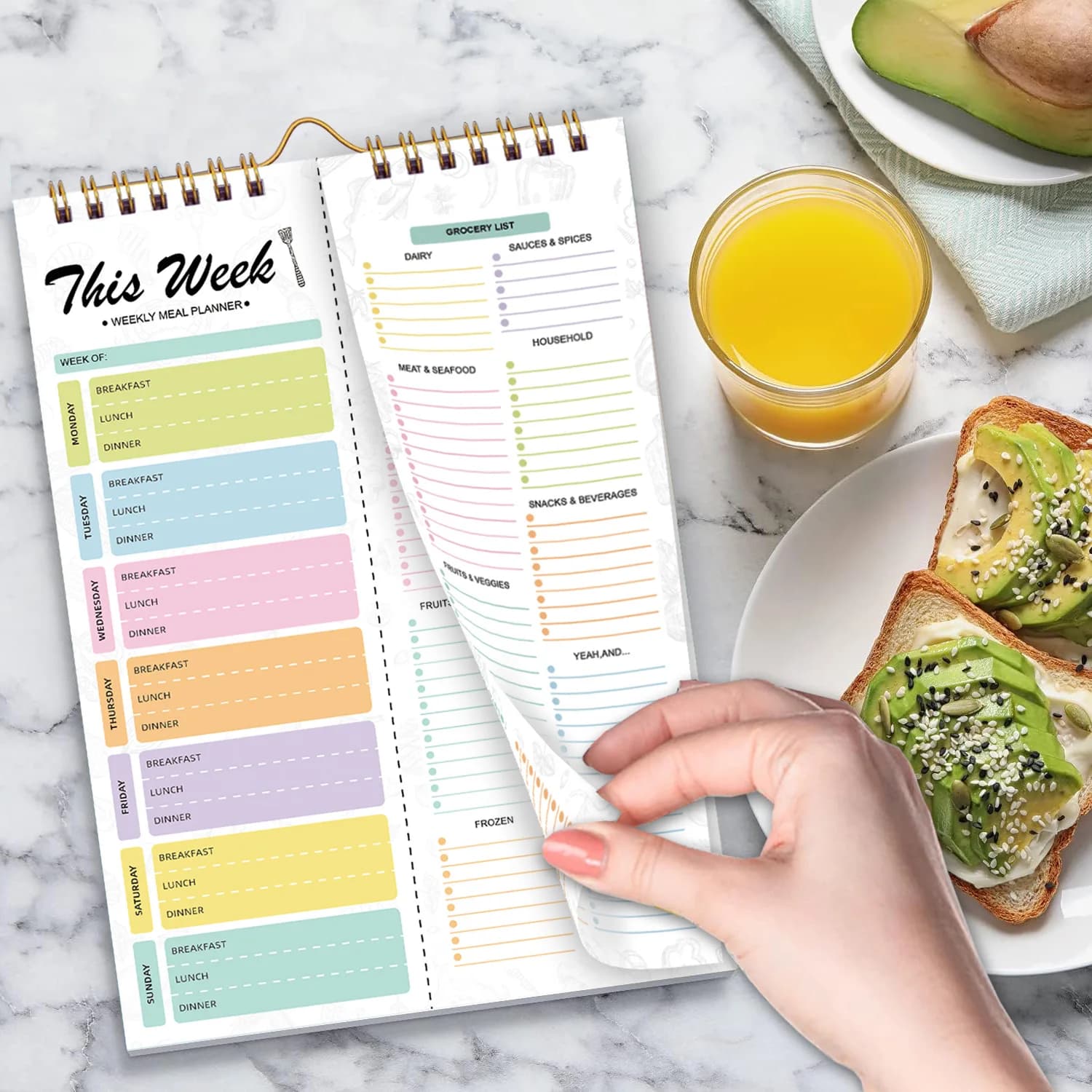 A5 Spiral Tear‑Off Notebook Ins Style Daily Weekly Meal Planner Menu Schedule Self‑Discipline Time Management Organizer Notebook