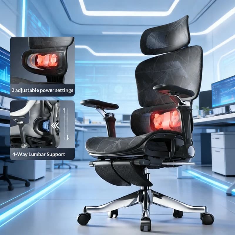 Poltrona da Ufficio Ergonomica per Computer, Sedia da Gaming Economica, Chaise Longue Relax per Scrivania, Reclinabile per Sala