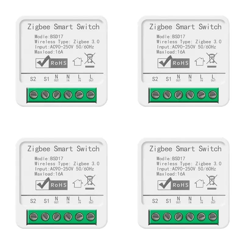 【LAST CHANCE】4X Tuya Tuya 16A Smart Switch Zigbee Cassette Switch APP Telefono cellulare Temporizzazione vocale remota Alexa