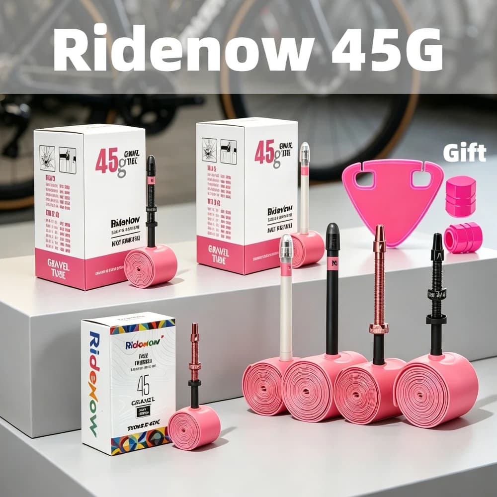 RideNow Tpu Inner Tube Road Gravel Bike Plastic Valve & Removable Metal Valve Core External Thread Tube with Reflective Sheet