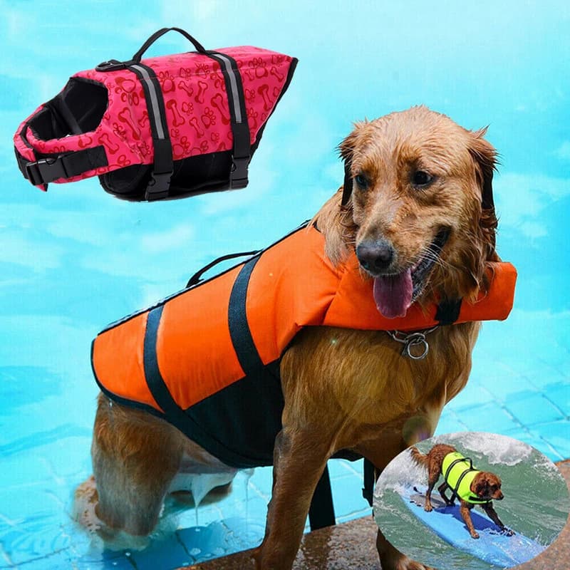 Giubbotto salvagente per nuoto per cani di taglia grande al mare per cani di taglia media e grande, abbigliamento estivo per animali domestici, costumi da bagno Golden Retriever Shepherd Pug