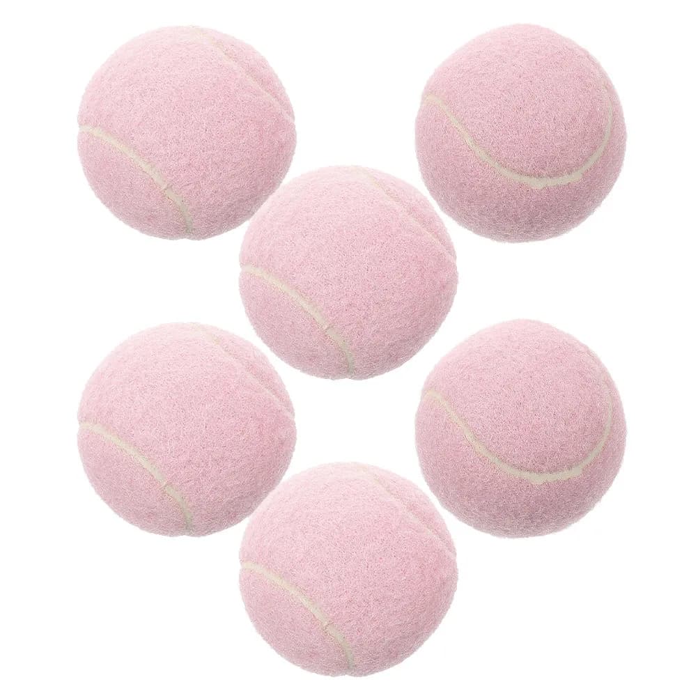 6Pcs Bright Pink Tennis Balls for Female Beginners Stylish Soft Elastic Training Balls for Youth Practice Tennis