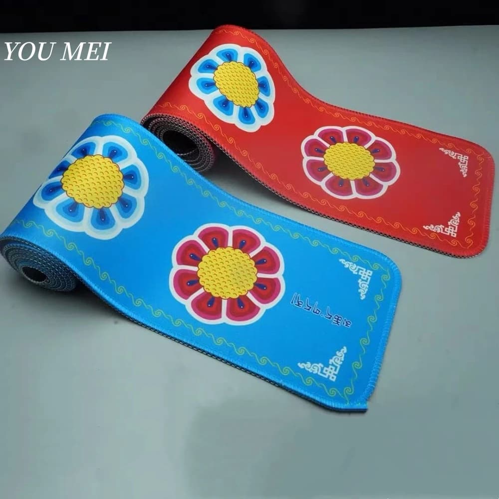 Nepal Home Ritual Mat Slip Vajra e Tampone per batteria a mano Stile tibetano Otto simboli di buon auspicio Ciotola per acqua sacra Tappetino per articolo buddista