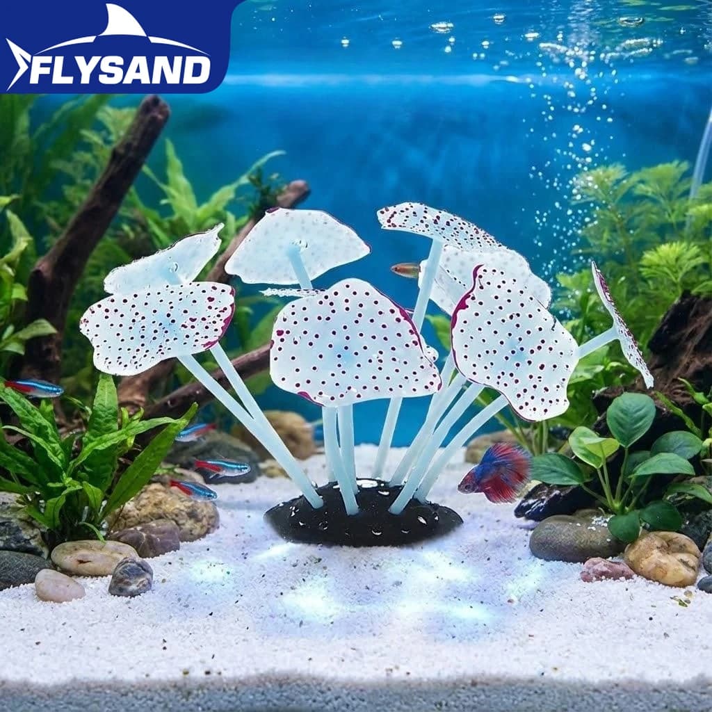 Artificial Coral for Aquarium with Silicone Suction Cup, Aquatic Landscape Ornament, Aquarium Accessories