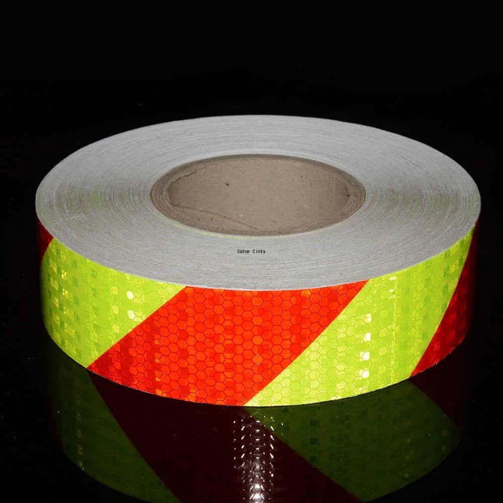 5 cm * 10 m Nastro riflettente fluorescente Freccia impermeabile per esterni Twill Riflettori di visibilità Pericolo Attenzione Adesivo di sicurezza adesivo