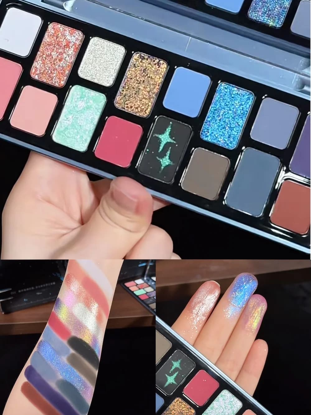 Qianyan Cheeryep Palette Shadows 16 Color Camaleontic Glitter Perlescent Flash Plate Cowherd Sequins