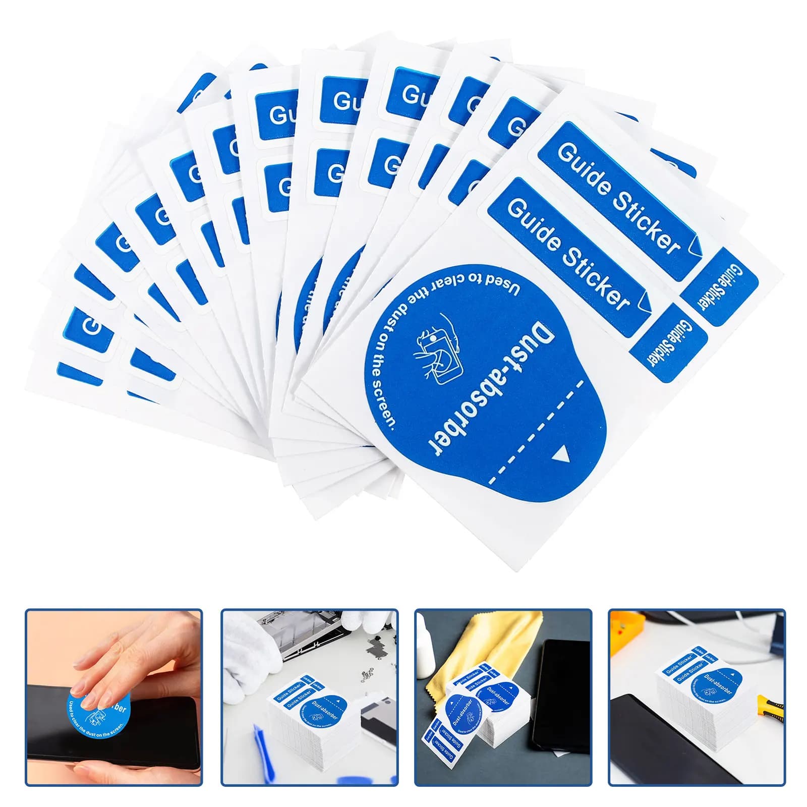 200pcs LCD Screen Dust Removal Stickers, Phone Tablet Screen Cleaning Decals, For Smart Phone Screen Dedust Stickers