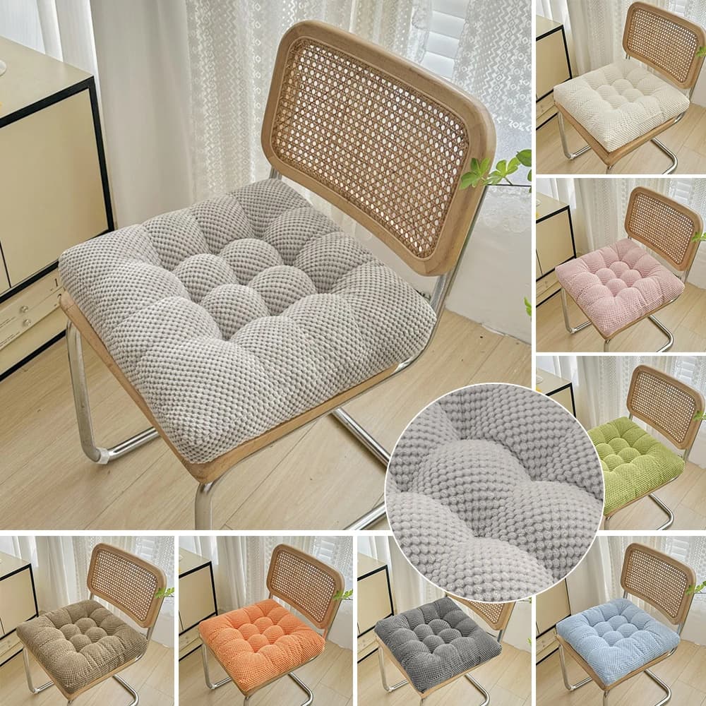 45x45cm Square Plush Bean Velvet Seat Cushion Extra Thick Seat Pad for Office Chair Tatami Floor Dorm Room Meditation Kneeling