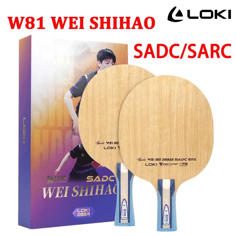 Loki W81 SADC/SARC Telaio da Ping Pong Wei Shihao 5 Legni 2 Carbonio, Racchetta da Ping Pong in Aryl Carbon e Armid Carbon