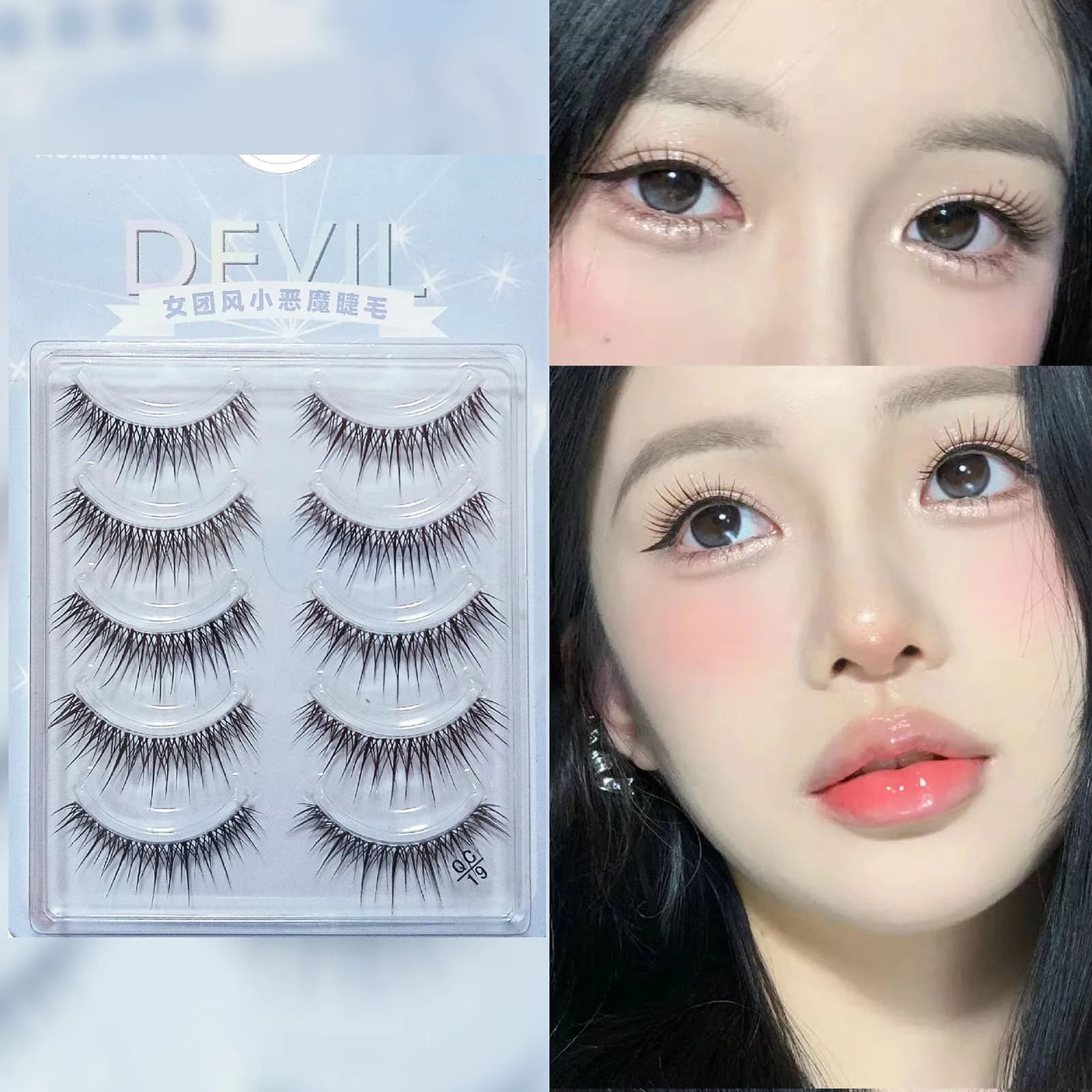 5 pairs of fake thin, natural, long and dramatic eyelashes for women, make-up, cosplay, daily use, eye accessories