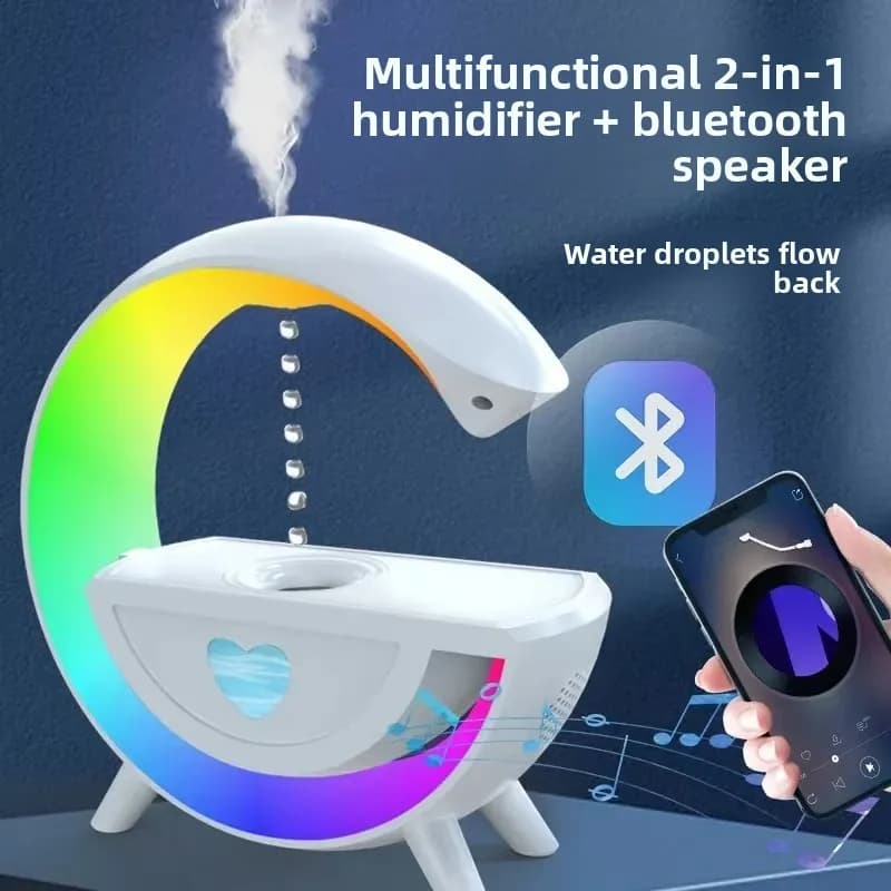 Umidificatore spray d'acqua levitatore antigravità con altoparlante Bluetooth e luce d'atmosfera a LED colorata