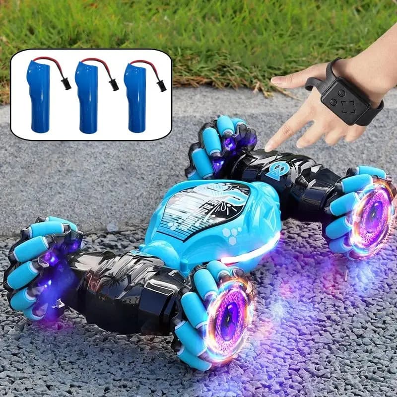 Auto RC 4WD da Drift con Musica e Luci LED, Radiocomando 2.4G con Controllo Gestuale, Auto Acrobatica con Spray a 360° ° Giocattoli Auto Rotanti e Arrampicanti, Regalo