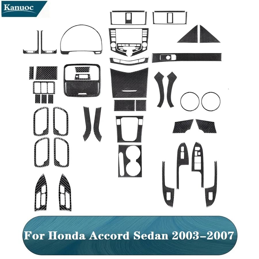 Adesivi per auto in fibra di carbonio nera Accessori decorativi per interni auto per Honda Accord 2003 2004 2005 2006 2007