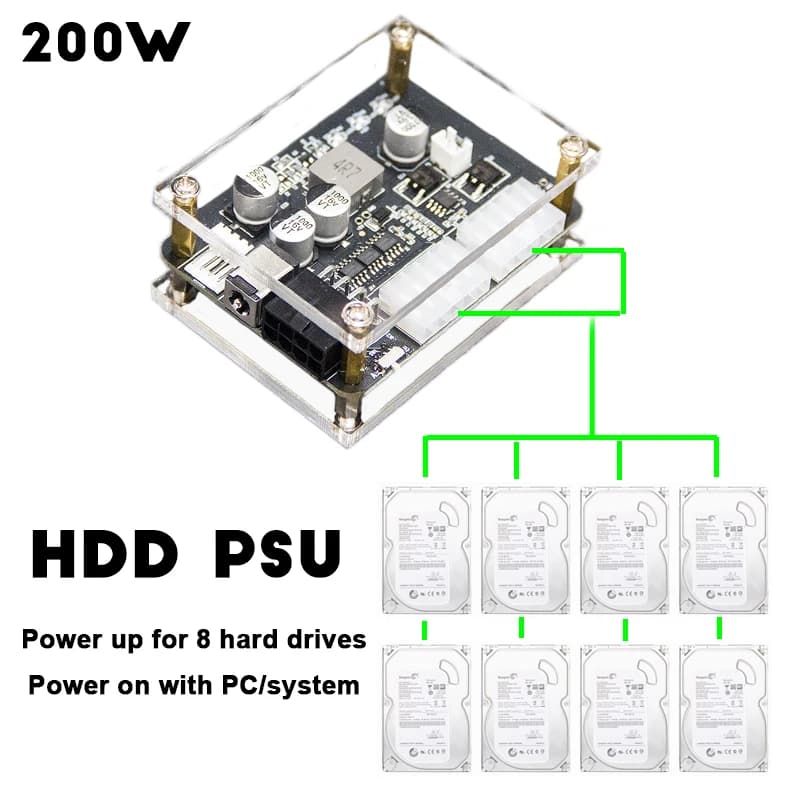 Sorgente da 200 W HDD SSD pico psu 12vDC-SATA Mini computer mini PC disco rigido modulo di alimentazione esterno accensione con PC HTPC NAS