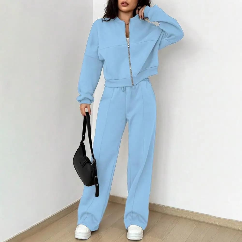 Completo Sportivo Bianco da Donna Due Pezzi alla Moda, Maglia Sportiva Larga e Pantaloni Casual, Tuta Sportiva Primaverile