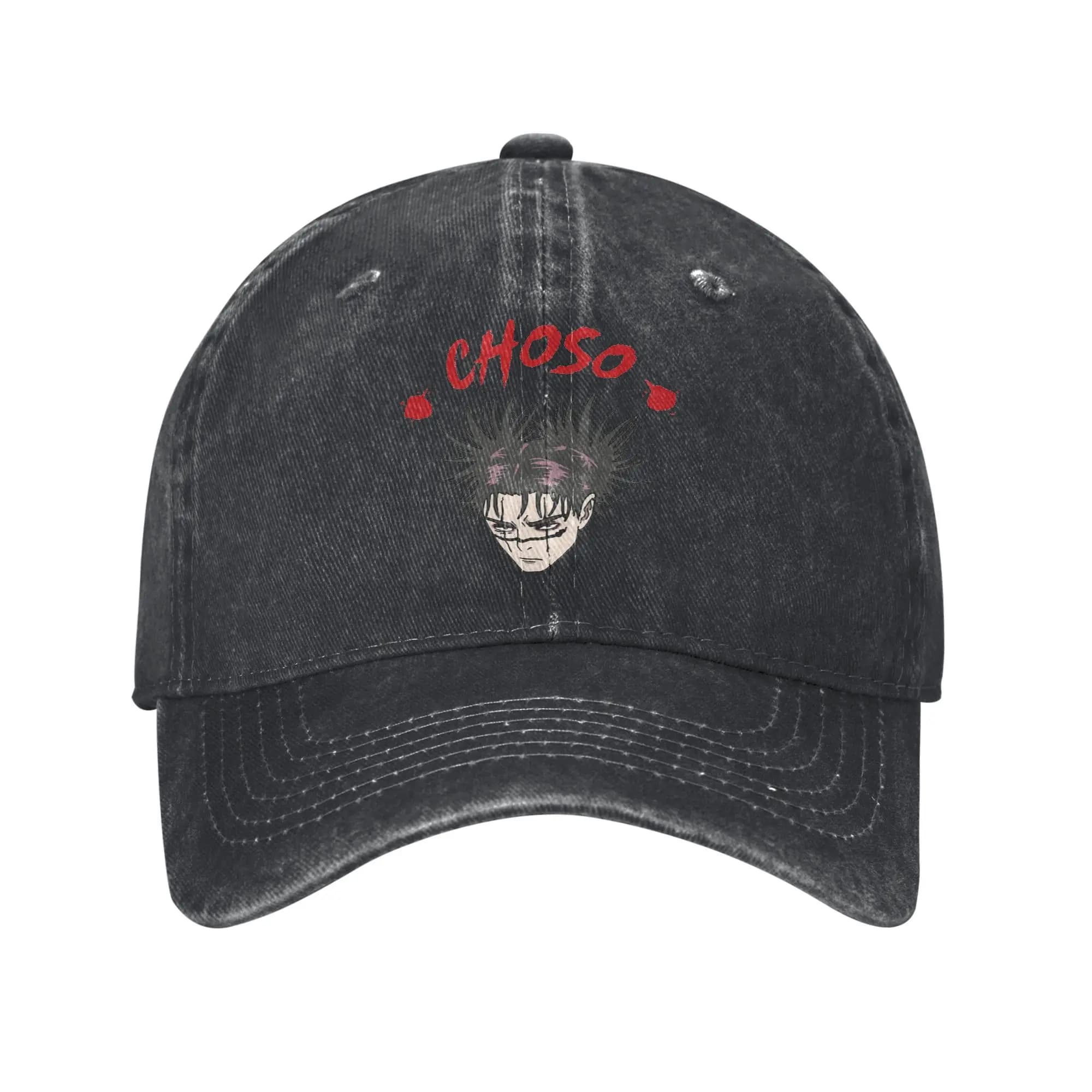 Cappellini da Baseball Choso Jujutsu Kaisen in Denim Vintage Effetto Invecchiato, Cappello da Sole Anime Unisex Regolabile per Esterni