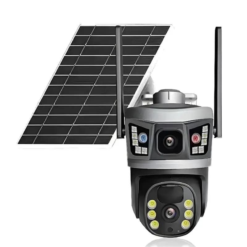 Telecamera Dome ABKQ per Monitoraggio Bambini 6MP V380pro con Rilevamento Umanoide AI, Alimentazione Solare, Sicurezza Domestica IP, Versione WIFI
