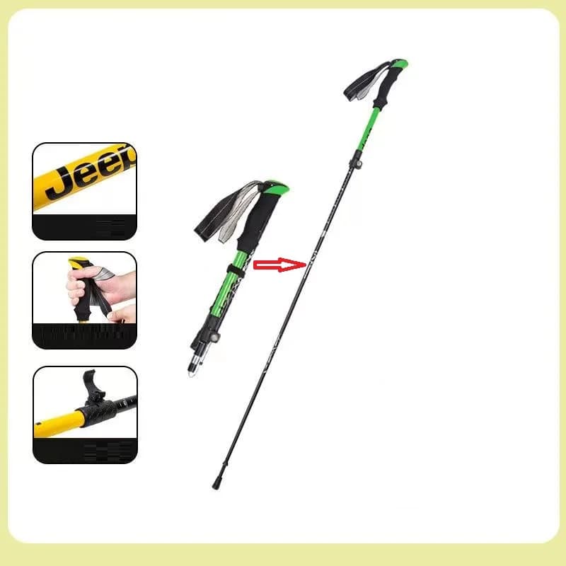Ultralight Trekking Sticks Foldable in 5 Sections - Aluminium Telescopic Sticks for Men, Women and Seniors for Camping and Open Travel