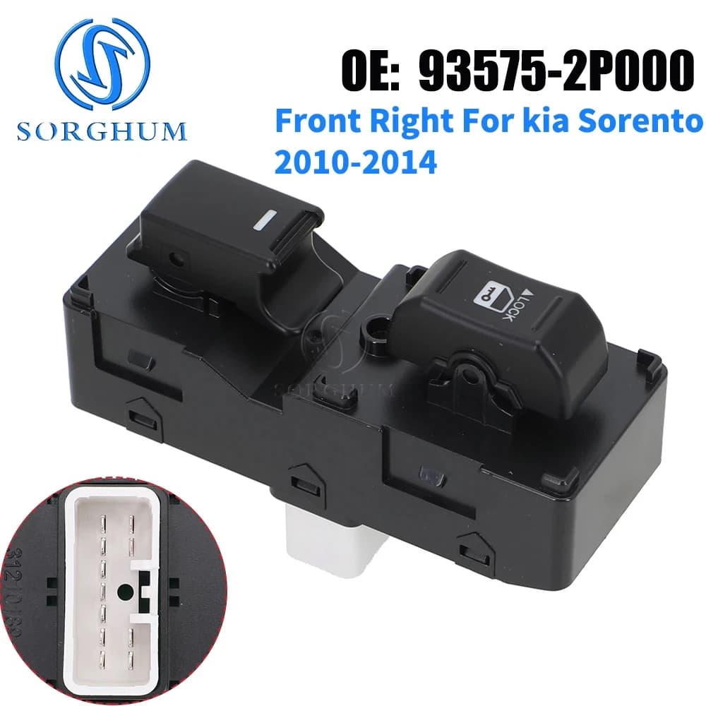 Pulsante di controllo dell'interruttore dell'alzacristallo elettrico anteriore destro per Kia Sorento 2010 2011 2012 2013 2014 93575-2P000 935752P000 Ricambi
