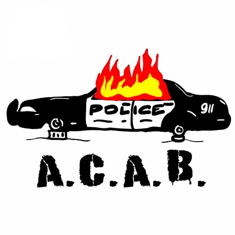 New Design for Burning Police ACAB Vinyl Car Packaging Cartoon Windows stickers for auto waterproof personality creative decal, 13cm