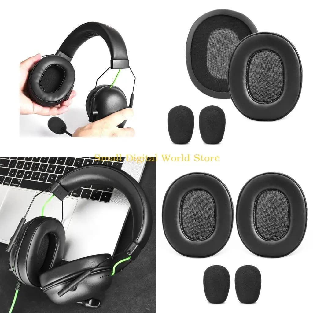77UB Replacement Ear Cushions For V2X Gaming Headsets Earpads with Mic Windscreen