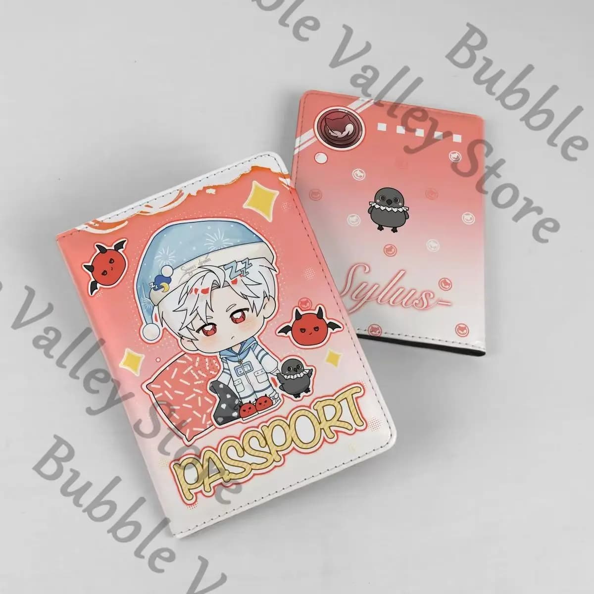Anime Love and Deepspace Sylus Xavier Rafayel Zayne Caleb Cosplay Porta passaporto Borsa portaoggetti per cartoni animati Porta carte Passaporti