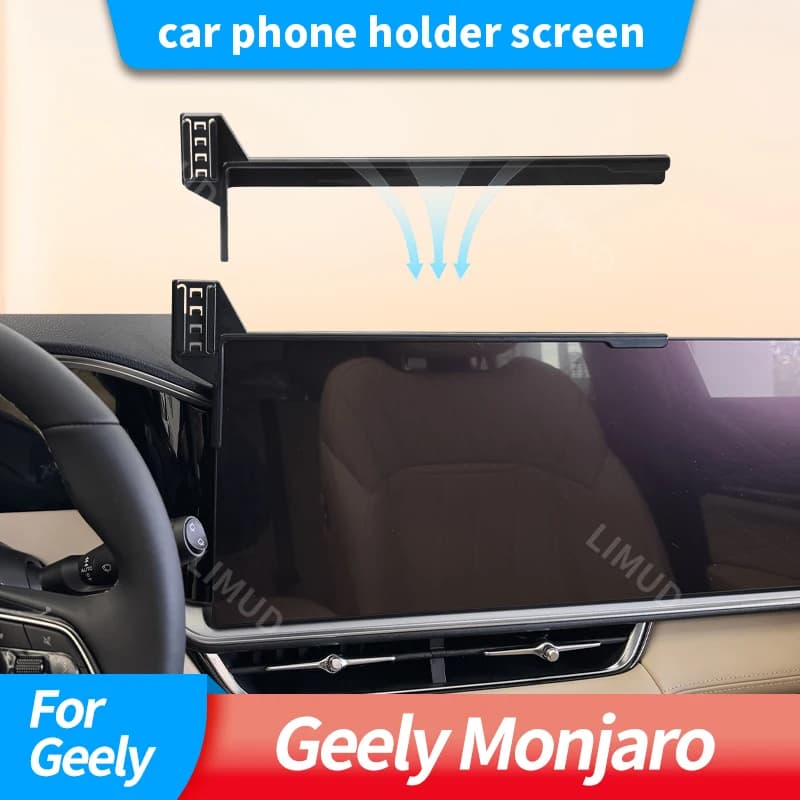 Supporto magnetico per telefono da auto sullo schermo per Geely Monjaro, base di ricarica wireless, accessorio per interni auto
