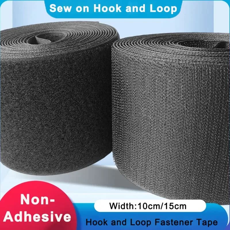 Nastro da cucire con gancio e anello da 1 metro, larghezza 10/15 cm, strisce di nylon posteriori non adesive, chiusura in tessuto, nastro ad incastro per vestiti fai da te