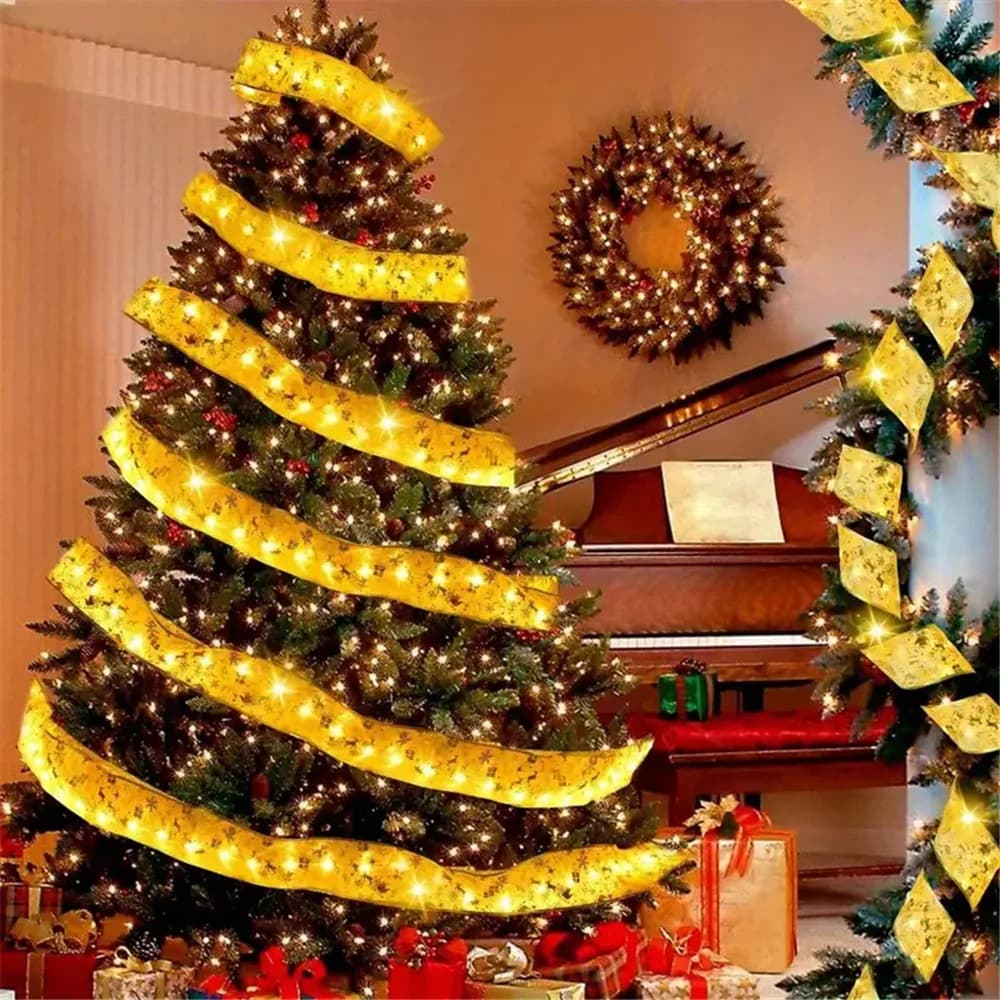 1Pack 2/5/10M Luci a nastro di Natale Mini luci Filo di rame Luci della stringa leggiadramente per matrimoni di feste Decorazione dell'albero di Natale