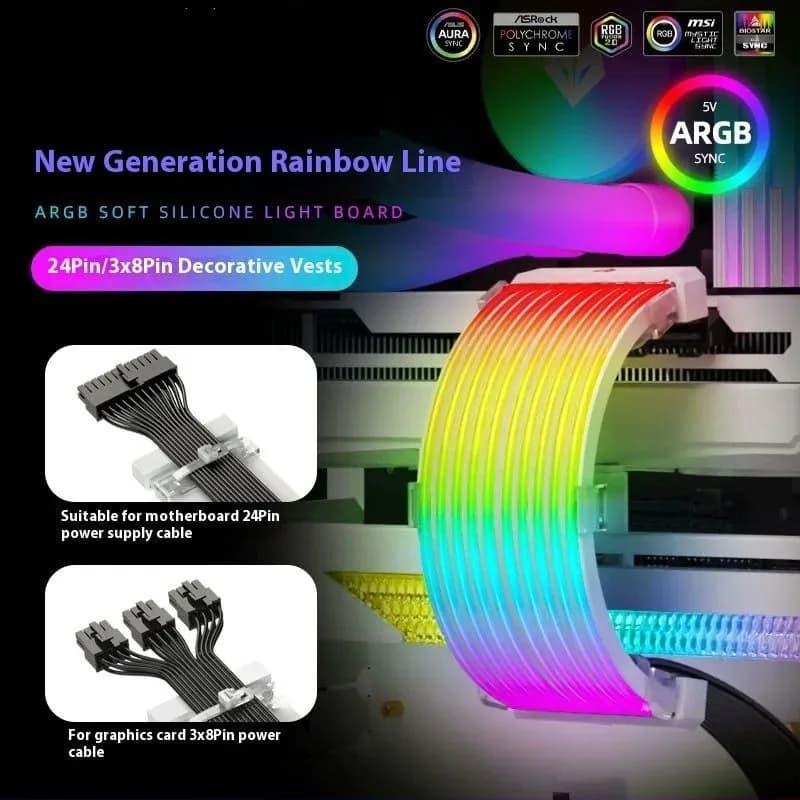 Strisce LED ARGB per Chassis, Cavo di Prolunga Alimentazione 5V, Espansione Multi-interfaccia 3PIN X8P X12P per Decorazione Case