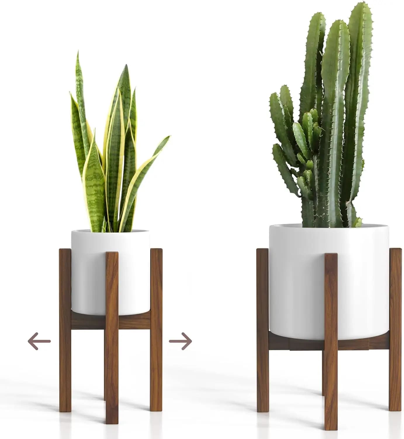 Adjustable Wood Plant Support for Indoor Vase Plants, Made of Acacia Hand, Suitable for 8-12 Inch Vase