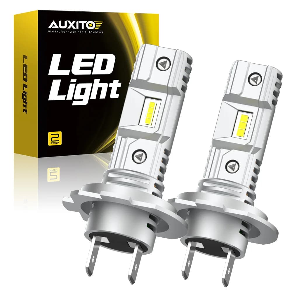 AUXITO 2 Pezzi Lampadine LED H7 Senza Ventola Wireless 6500K Bianco Abbaglianti Anabbaglianti Luce Stradale Faro Auto Super Luminoso 12V