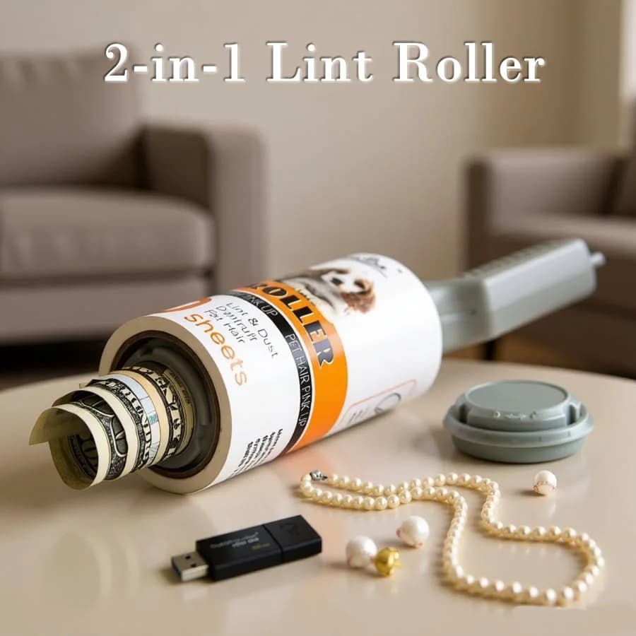 2in1 Lint Roller Hidden Safe Box Portable Diversion Storage Pet Hair Clean For Home Office Travel Car Pills Ring Cash Safe