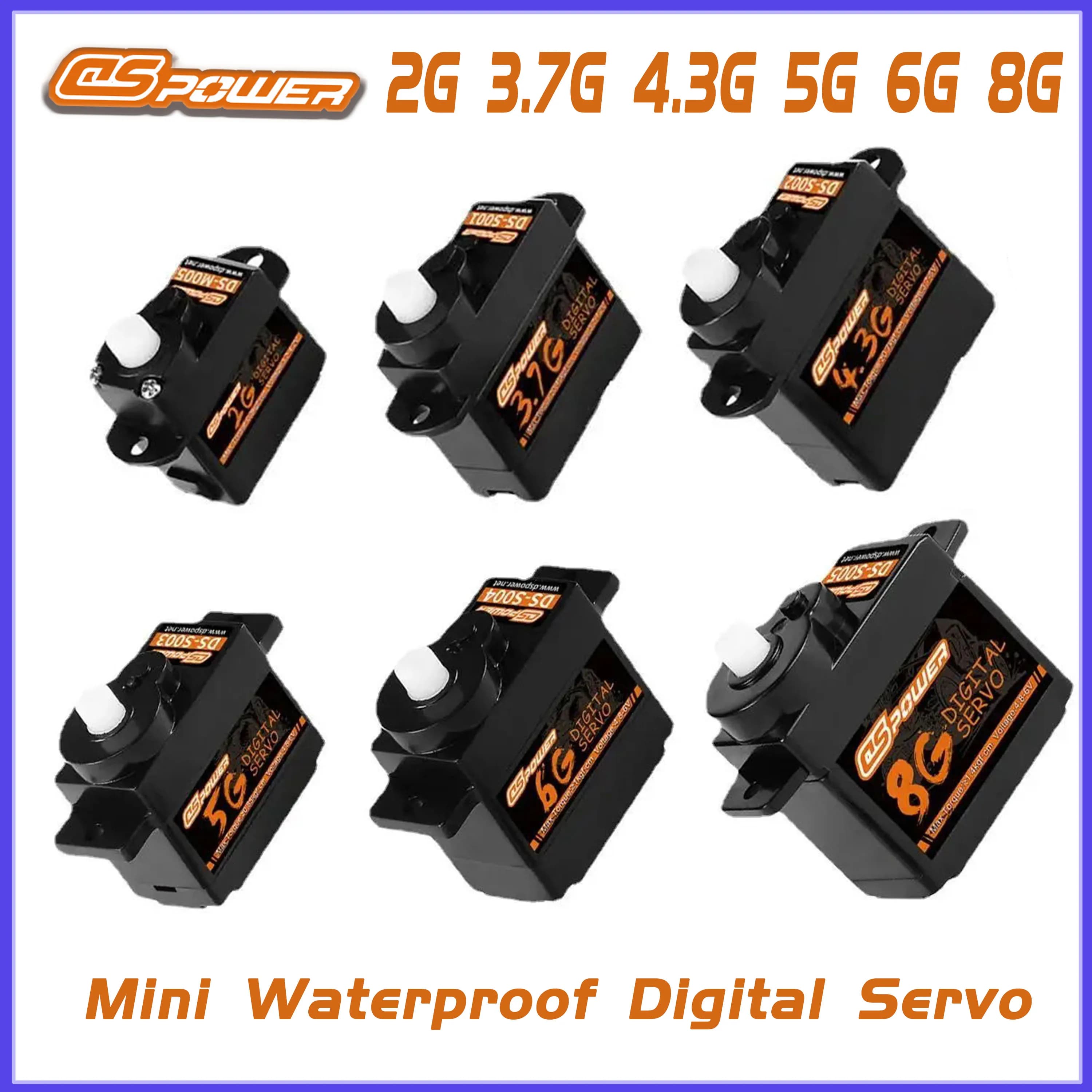 DSPOWER 2g 3.7g 4.3g 5g 6g 8g Mini Servomotore Digitale per F949S K110S Volo Interno Aereo Elicottero RC Micro Barca Auto Robot
