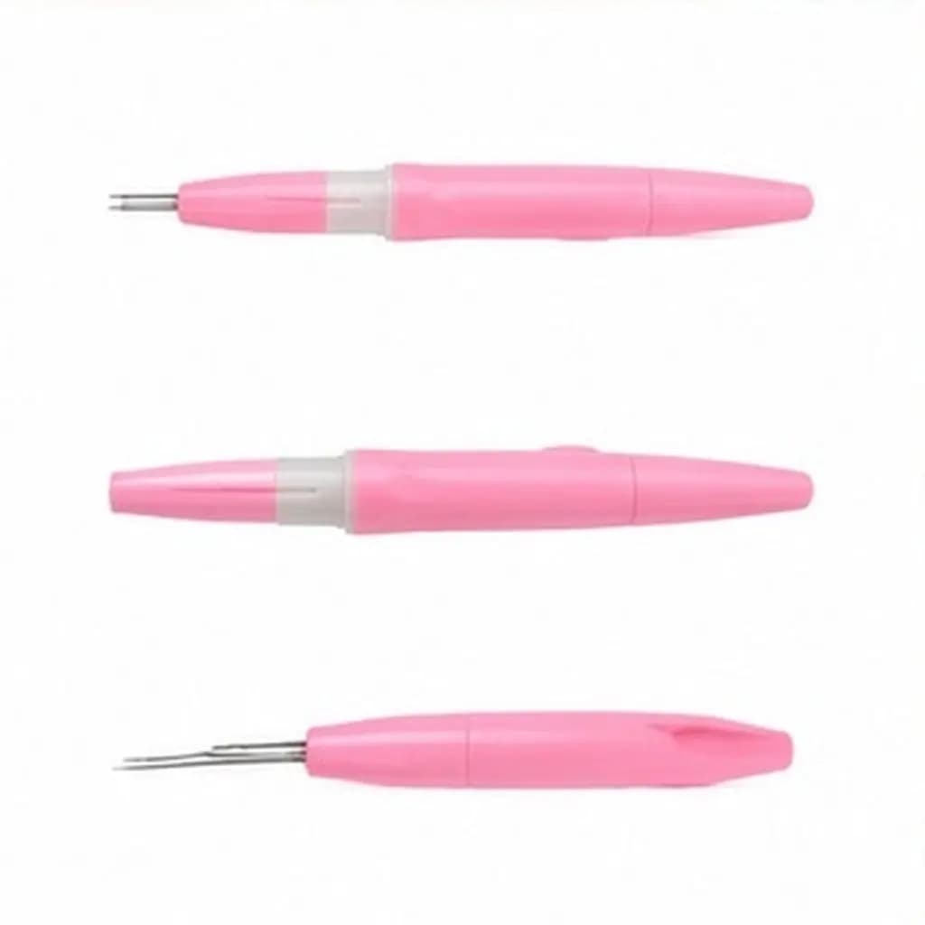 1Set 3-Needle Felting Pen Precision Punch Needle Embroidery Tool Comfort Cap for DIY Felt Art Needlework Crafts